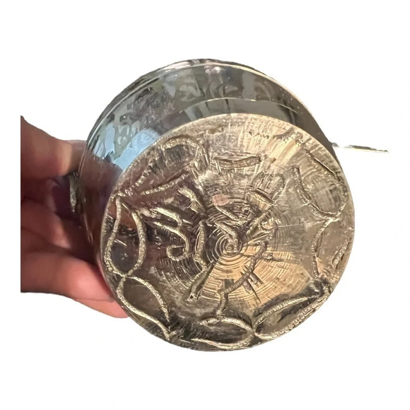 Vintage etched coffee pot with cups - Picture 12 of 12